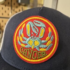 Cancer Sign Hat Cap Crab Zodiac Astrology Horoscope Navy